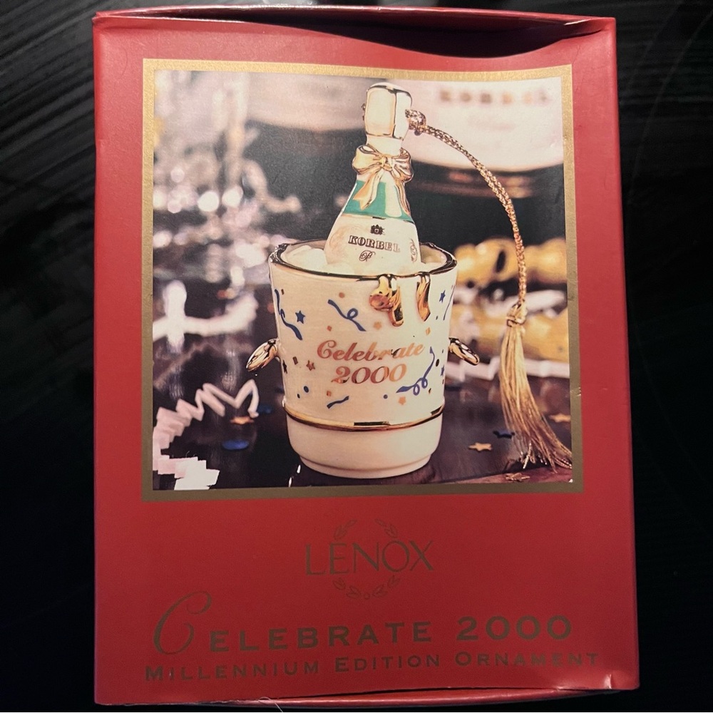 Lenox Ornament Celebrate 2000 Millennium Edition Korbel Champagne Bottle